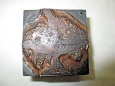 Zeese Chicago Fruit Bowl Still Life Print Block Copper Zinc Typeset Ad Antique