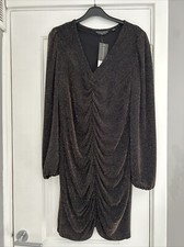 Size 14 (size 12?) Dorothy Perkins Black Gold Christmas Party Dress NEW!