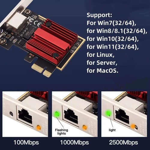 2.5Gbps Netzwerkkarte RTL8125 Clip RJ45 Port PCI-E Netzwerkkarte für PC Win10/11 - Bild 11 von 19