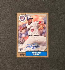 2022 Topps Series 1 JOSIAH GRAY 1987 On Card Auto Gold Parallel /50 - Nationals