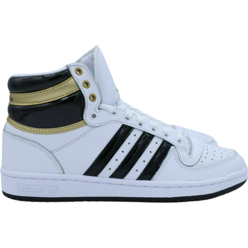 Adidas Originals Top Ten Top de cuero Blanco Oro Negro | eBay