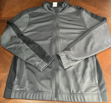 Nike Dri Fit Fleece Jacket Full Zip Black/Grey Long Sleeve Golf Men's Size L