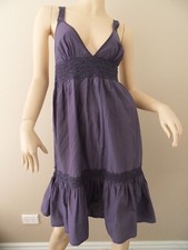 SUSSAN blue 100% cotton spaghetti strapped boho tiered maxi dress size S BNWT