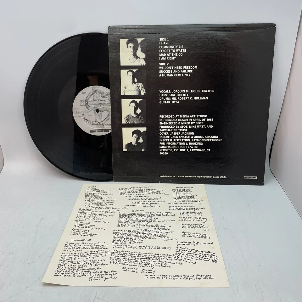 Saccharine Trust Paganicons Vinyl LP OG US 1981 45RPM Press VG+/VG+ Punk SST Foto 2 de 2