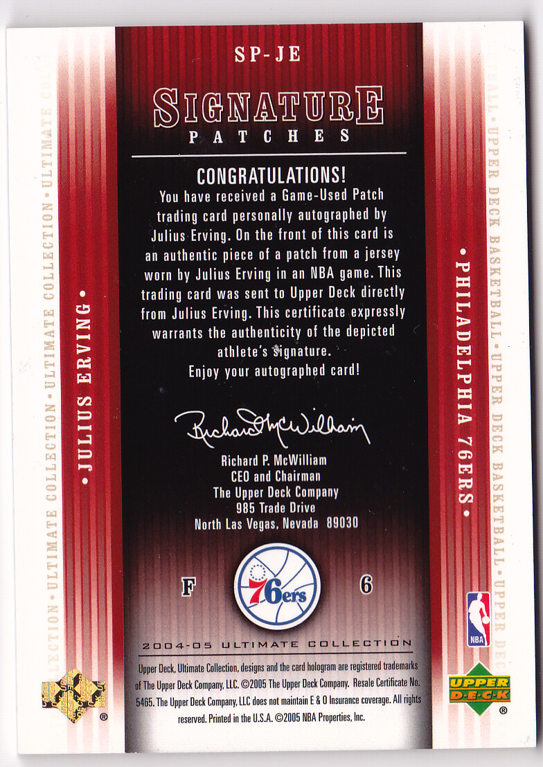 その他 NBA ERVING Auto 6/25!! LEVEL 40 GOAT JULIUS ERVING IS ONE OF THE BEST PGS IN NBA