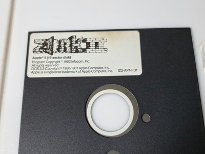Vintage 1982 Apple II 5.25 Disc 'Zork II'