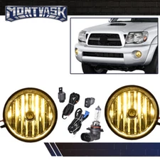 Fit For 2005-2011 Toyota Tacoma Yellow Lens Bumper Fog Lights Driving Lamps