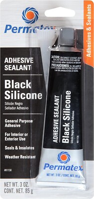 Permatex 81158 Black Silicone Adhesive Sealant, 3 oz. Tube, Pack of 1