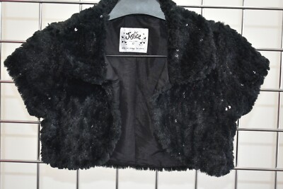SCHISM INDUCING ■ CROPPED SPIKY FAUX FUR JACKE ジャケット Cropped jacket in cashmere with fox fur collar - black