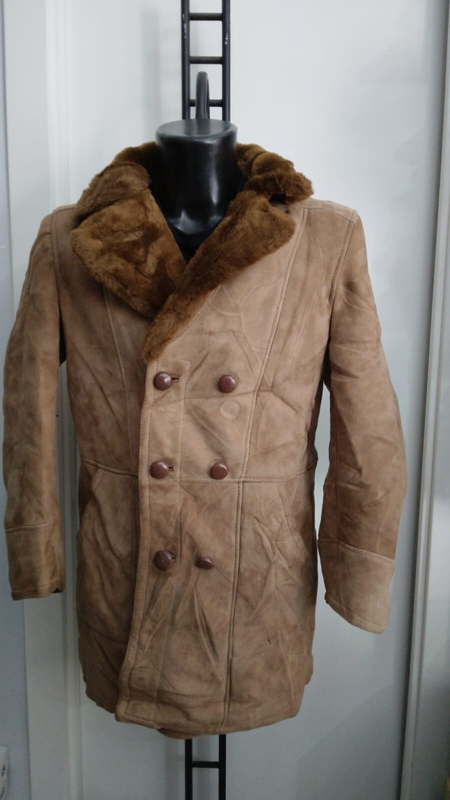 Pre-owned Woman Brown Lamb Leather Jacket Size 46 MGS019LZ