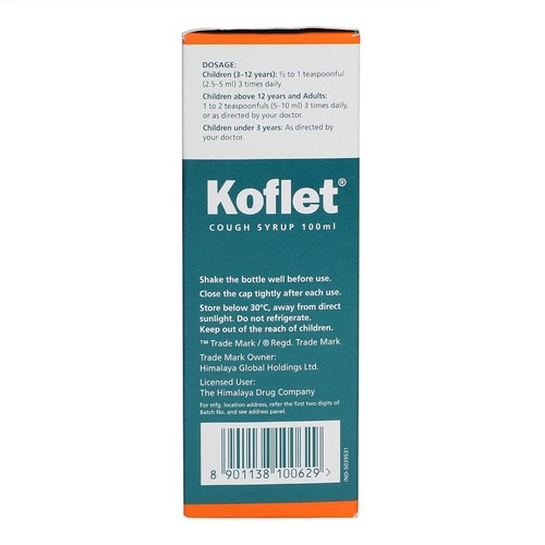 Himalaya Koflet Syrup|100 ml| Relief from cough, sore throat. - Picture 2 of 2