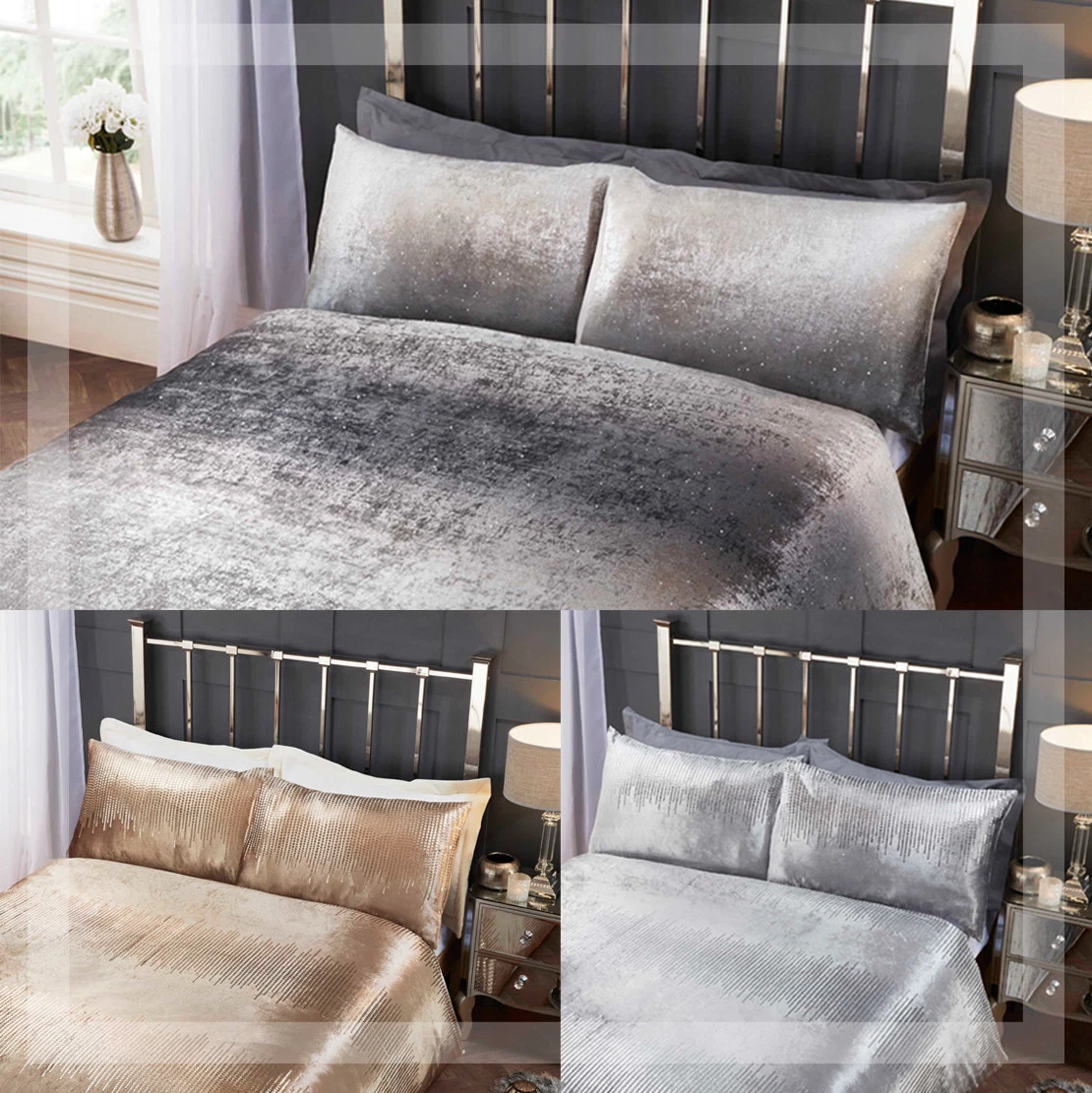 Mont Chalet Completo Copripiumino Matrimoniale Double Face In Velluto - Foto 13