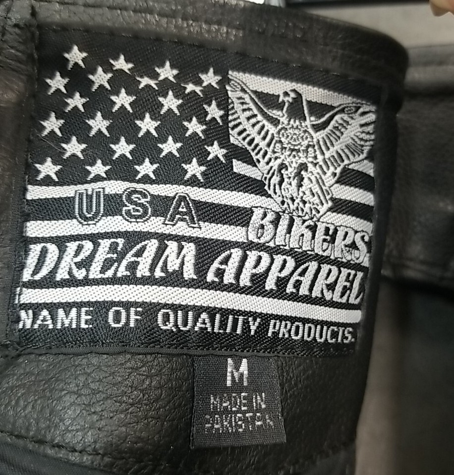 Child's USA Bikers Dream Apparel Motorcycle Chaps Black Leather eBay