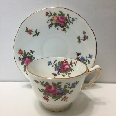 Staffordshire England Crown Fine Bone China, Tea Cup and Saucer