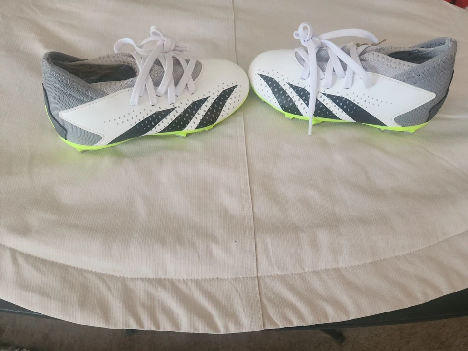 ADIDAS Predator Accuracy.3 White Black Lime Green FG Soccer Cleats Boys Girls 12 - Image 2 of 4