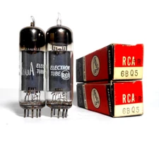 Matched Codes Pair EL84 6BQ5 RCA Power Output Tubes Test@ 100% NOS Gm