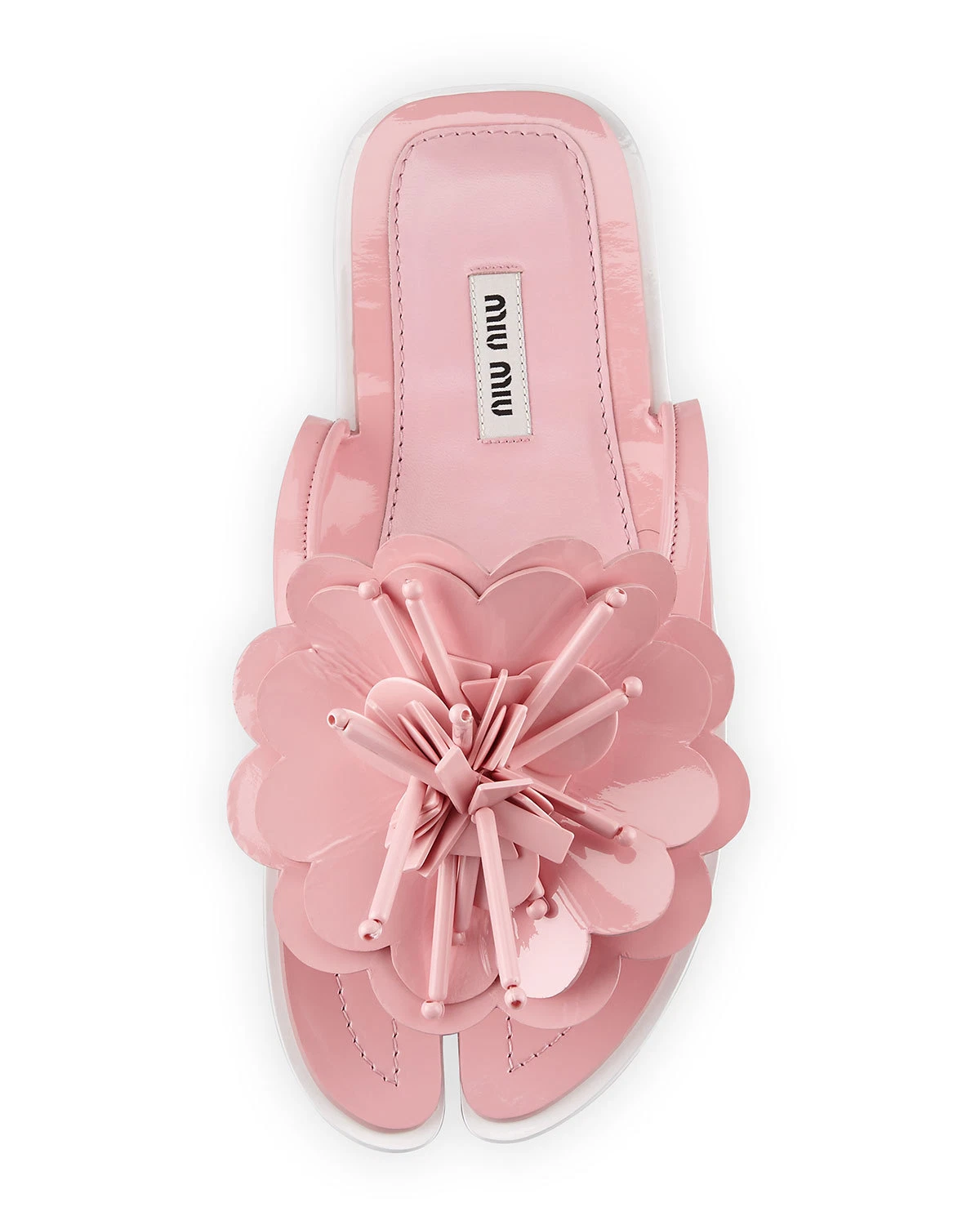 Miu Miu — NEW MIU MIU by PRADA S17 Runway Flower Split Toe Flats Slides Sandal  37 / 7 US