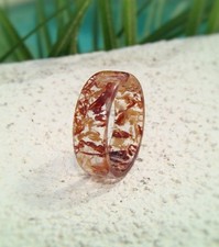 Bubinga and Maple Clear Resin Ring Men's or Women's Handmade to Order