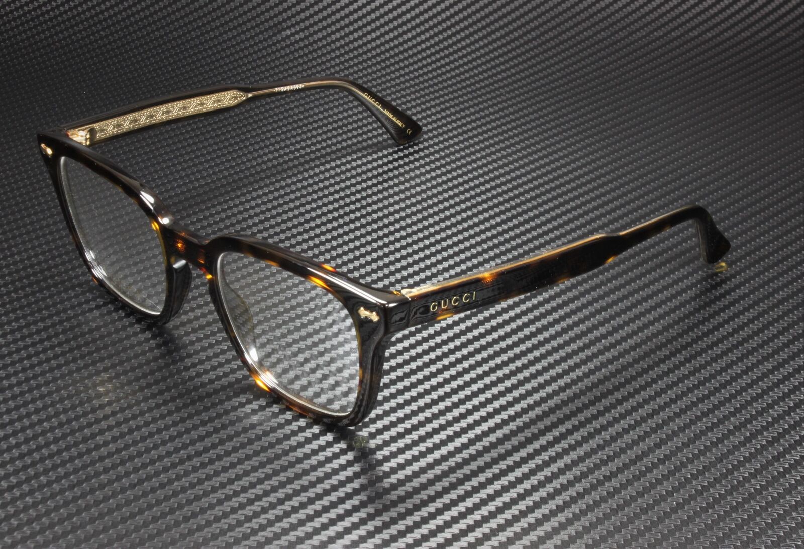 Gucci 0184-O 002 50mm Havana Square Eyeglasses Frame - Brown/Gold for sale  online | eBay