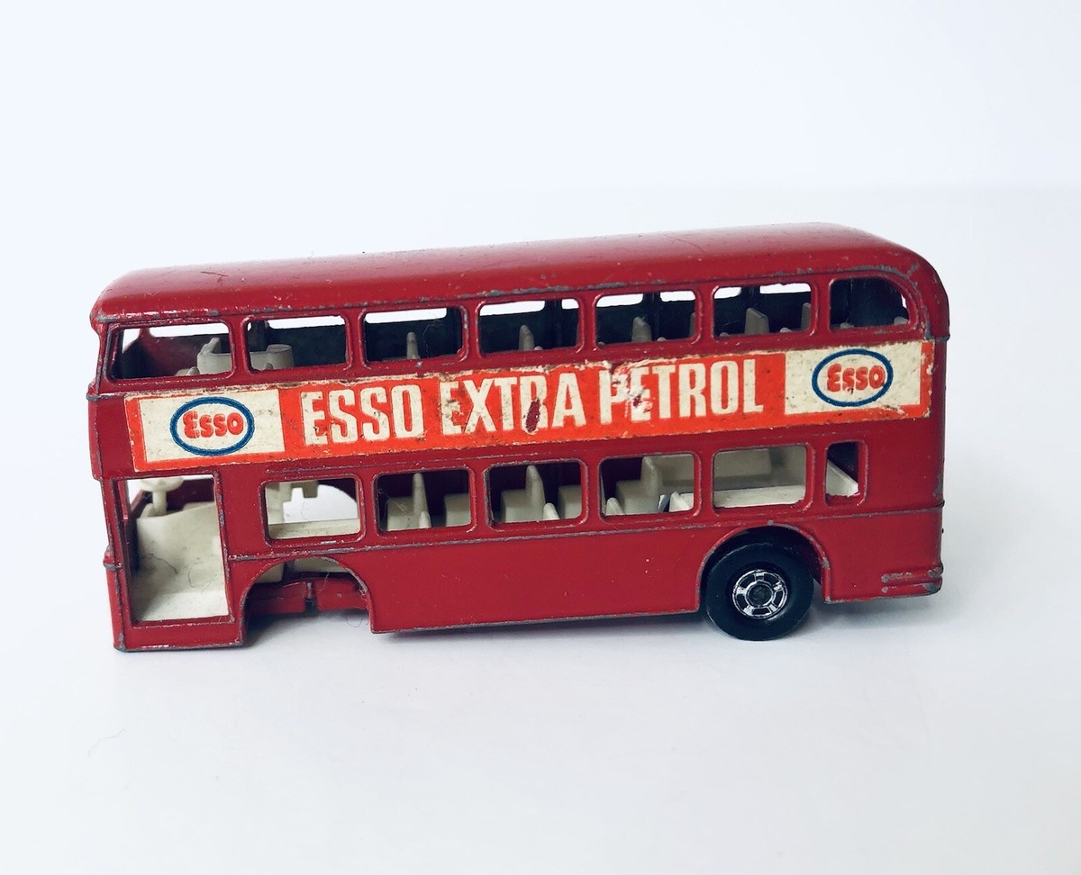 Vintage Matchbox Double Decker Bus No 74 Red White Interior Made