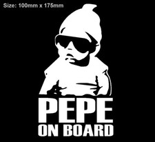 Baby PEPE On Board Vinyl Decal Sticker Sign Samoa Kiwi Maori NZ New Zealand
