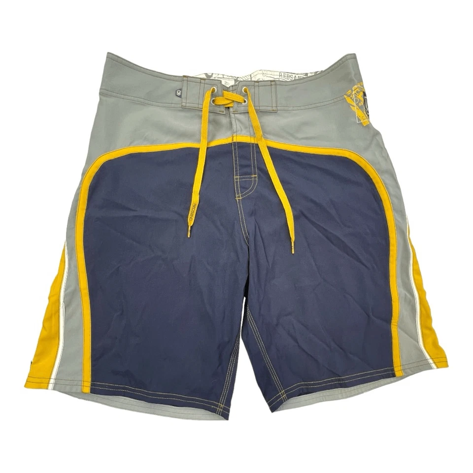Pantalones cortos de baño Redsand para hombre colorblock cintura alta gris amarillo talla 36 Foto 2 de 4