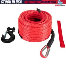 1/2x85ft Synthetic Winch Rope 31500LBS w/ Hook Truck Car Tow Recovery Cable