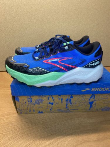 Brooks Men's Caldera 7 Ultra Trail Shoes US 10D Blue/Black/Spring Bud