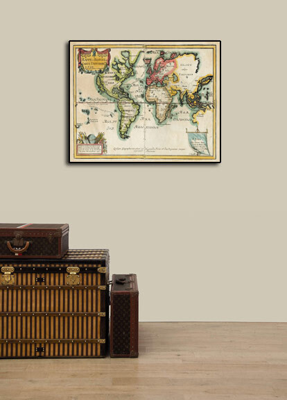 World Map Made Of Cork And Magnets - Magnetic Corkboard Map For...