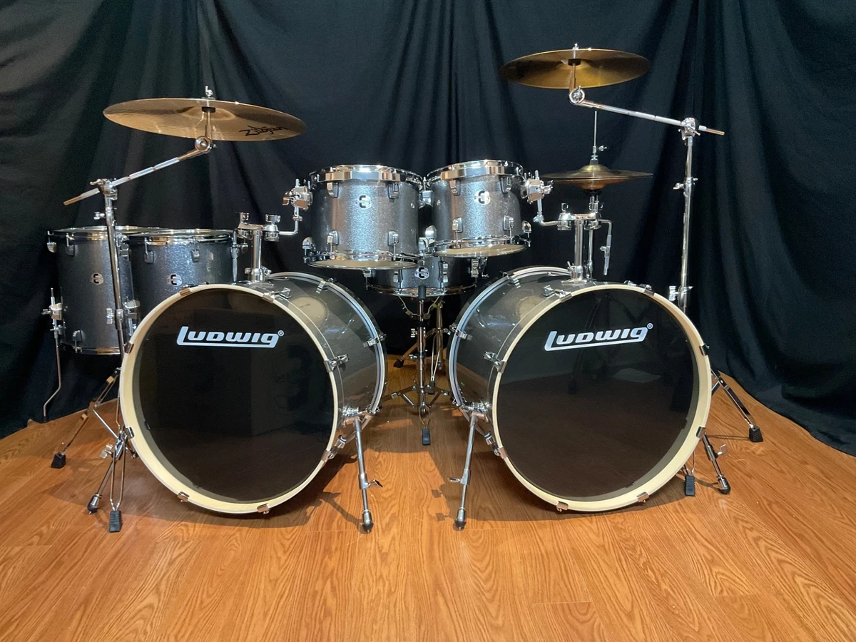 Ludwig Element Evolution 7-Piece Double Bass Drum Set-Zildjian  Cymbals-Platinum