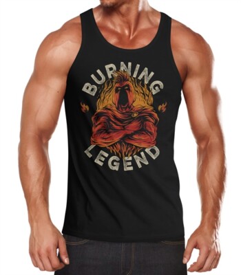 Herren Tank-Top Sparta Burning Legend Schriftzug Fashion Streetstyle