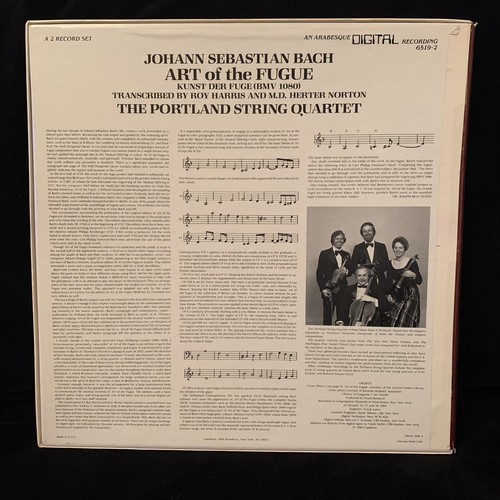 BACH Art of the Fugue - PORTLAND STRING QUARTET - ARABESQUE ST 2LP BOX 1985 - Picture 2 of 6