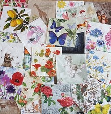 Mixed Lot Decoupage Napkins x 12/20/40 Napkins Kids Baby Floral Animal Napkins