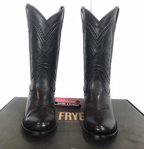 Nuevas Botas/Botines Occidentales Frye Negras Trenza Rosalina Cuero Alto - Imagen 6 de 12