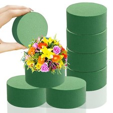 6 Pcs Round Floral Foam Blocks3 in Green Wet Dry Florist Foam CirclesArtifici...
