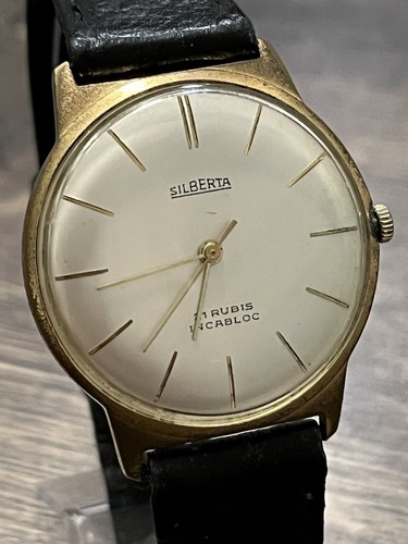 SILBERTA Herren Uhr (34mm) Handaufzug Vintage Armbanduhr (Werk läuft) - Bild 2 von 9