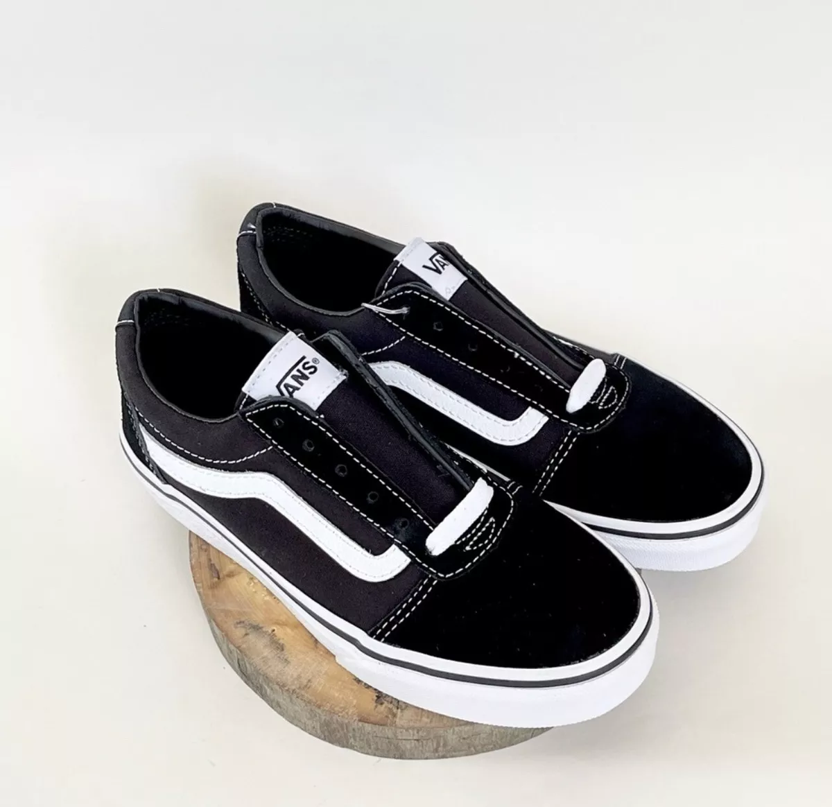 Black leather vans infant deals