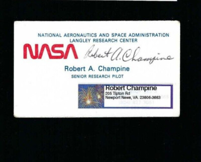Robert Champine signed NASA Business card Research Test Pilot | eBay