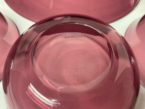 Set/Lot *Vereco France Pink/Cranberry/Amethyst Nacho/Chip/Salsa Dip Serving Bowl - Picture 5 of 8