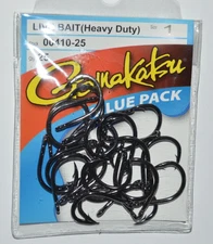 gamakatsu live bait hooks size 1 value pack 00410-25 heavy duty strong saltwater