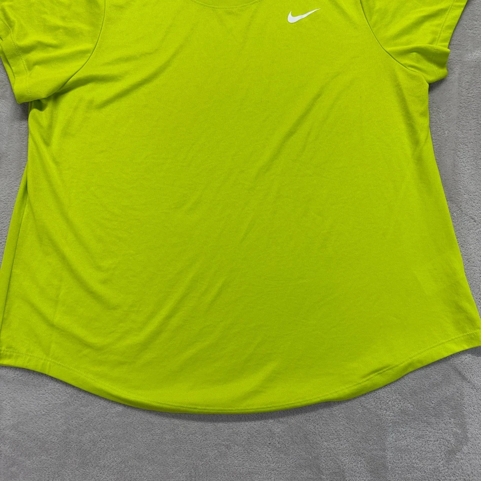 Nike Shirt Women's 1X Dri Fit Legend Crew Tee in Citrus Lime Running Workout Gym - Image 3 of 4