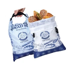 2 Pack Bread Bags for Homemade Bread, Reusable Sourdough Bags for Fresh Keepi...