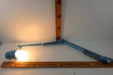 Vtg Ledu Blue Swing Arm Desk Lamp Articulated Draft Architect MCM No Clamp