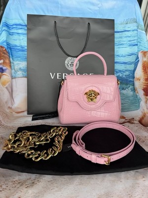 Versace Authentic Pink REAL ALLIGATOR, Used In '24 Runway Show Rare Find!