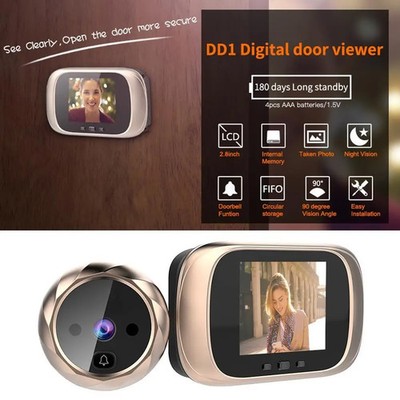 1080P Digital Door Viewer 120 Degree Wide Angle WiFi Peephole Camera w/ Monitor