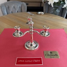 CHANDELIER CHRISTOFLE  3 BRANCHES TRES BEL ÉTAT METAL ARGENTÉ HT 24 CM