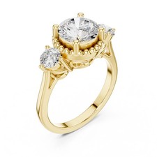 2.6 Ct Round Affordable Lab Grown Diamond Ring Everyday Wear Gift Jewelry k781