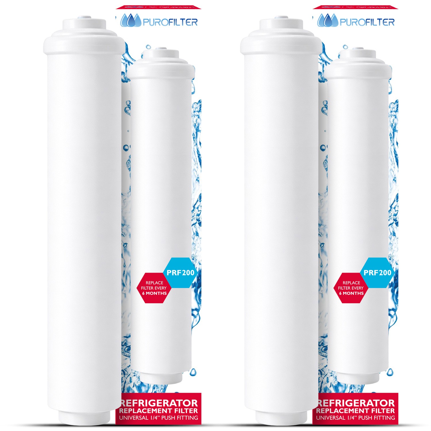 Fridge Water Filter 1/4 Inch Push Whirlpool Hotpoint Compatible DD7098 GXRTQR x2