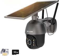 SOLIOM S600 3G/4G LTE Solar Powered Cellular Security Camera Wireless Grey