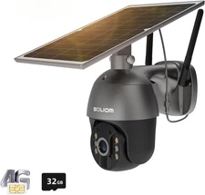 SOLIOM S600 3G/4G LTE Solar Powered Cellular Security Camera Wireless Grey 